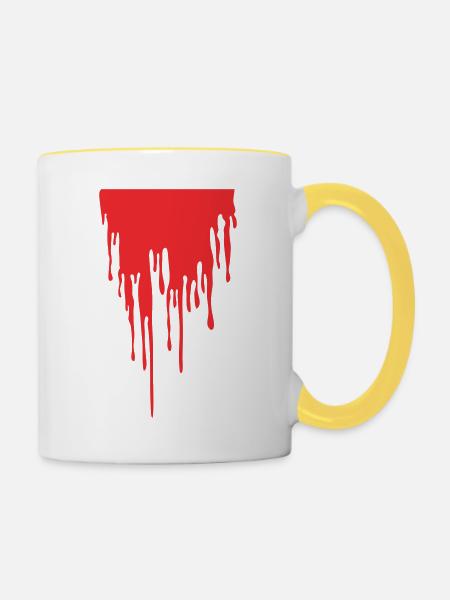 blut - Tasse zweifarbig - Weiß/Gelb