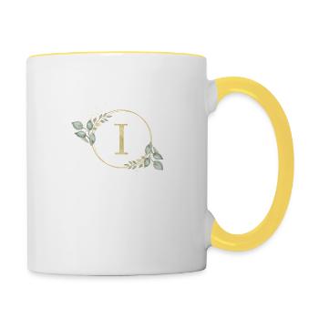 Customizable Monogram I - Contrasting Mug - white/yellow - Right