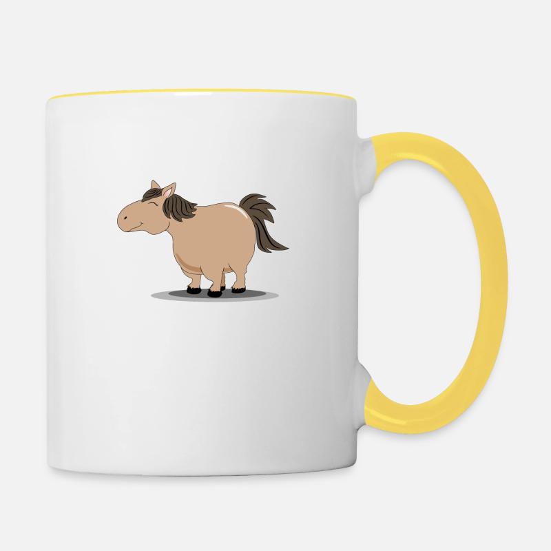 Thick pony - Contrasting Mug - white/yellow