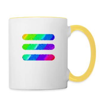 Lignes | Lignes ondulées | symboles | modèles de | Mosaïque - Mug contrasté - blanc/jaune - Droite