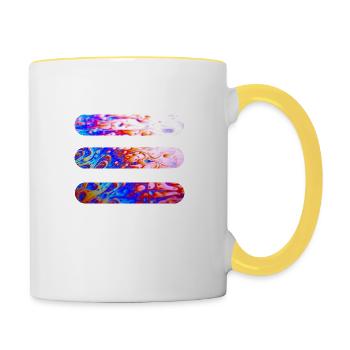 Lignes | Lignes ondulées | symboles | Modèle - Mug contrasté - blanc/jaune - Droite