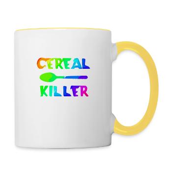 Cereal Killer | Muesli | Cereals | Breakfast | Ge - Contrasting Mug - white/yellow - Right