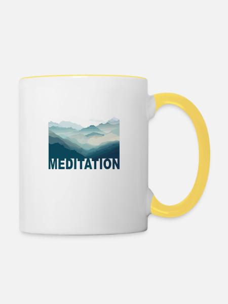 Mountain Meditation - Tasse zweifarbig - Weiß/Gelb