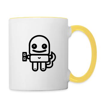 Petit robot - Mug contrasté - blanc/jaune - Droite