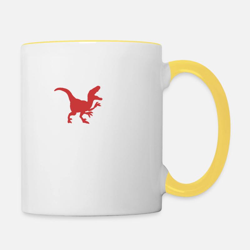 dinosaur - Contrasting Mug - white/yellow