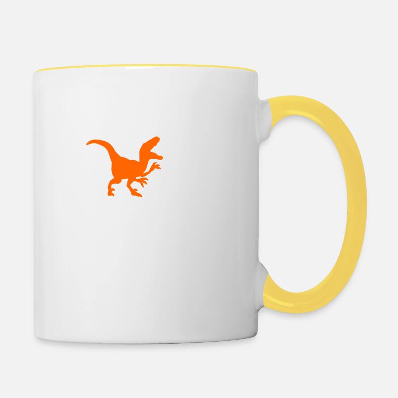 Dinosaurier - Tasse zweifarbig - Weiß/Gelb