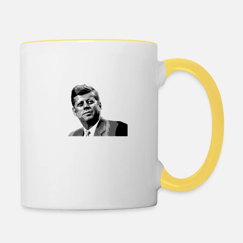 jfk - Contrasting Mug - white/yellow