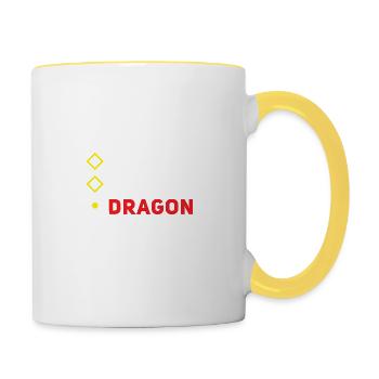 Fierté non binaire mâle dragon femelle pour LGBTQ - Mug contrasté - blanc/jaune - Droite