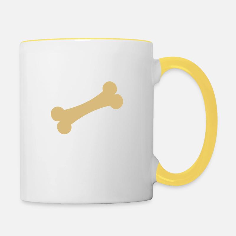 Dogs bones - Contrasting Mug - white/yellow