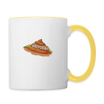 Putain de merde | Caca | Dicton - Mug contrasté - blanc/jaune - Droite