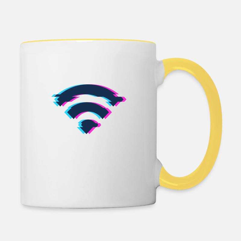 Internet senza fili - Tazze bicolor - bianco/giallo