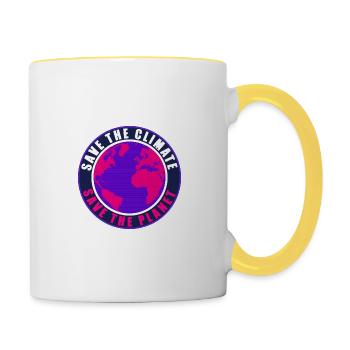 Save the Climate Save the Planet - Contrasting Mug - white/yellow - Right