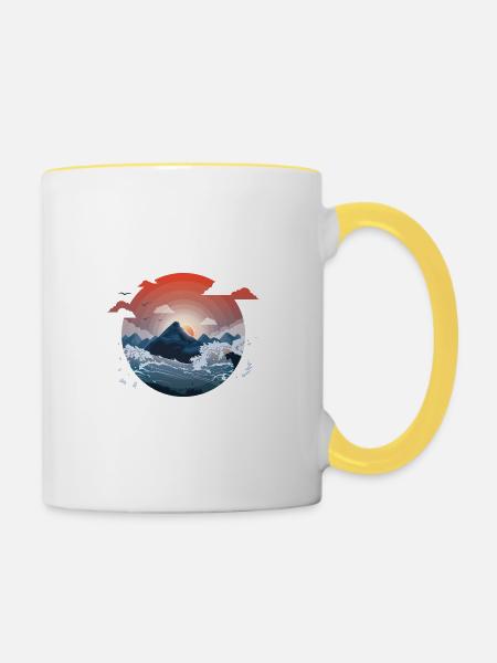 Umgeben vom Sturm - Tasse zweifarbig - Weiß/Gelb