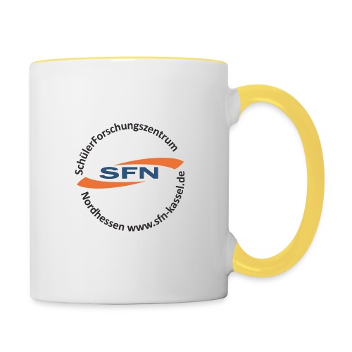 SFN Logo mit rundem Text in schwarz - Tasse zweifarbig