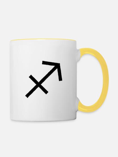 SAGITTARIUS-SYMBOL IN ÖL - Tasse zweifarbig - Weiß/Gelb