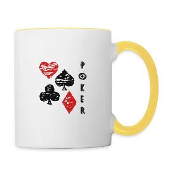 Poker Life - Contrasting Mug - white/yellow - Right