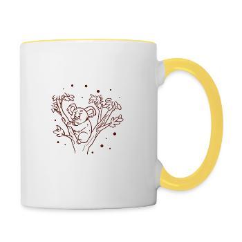 Koala - Australia - Nature Conservation - Contrasting Mug - white/yellow - Right