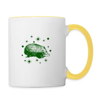 Igel - Tasse zweifarbig - Weiß/Gelb - Rechts