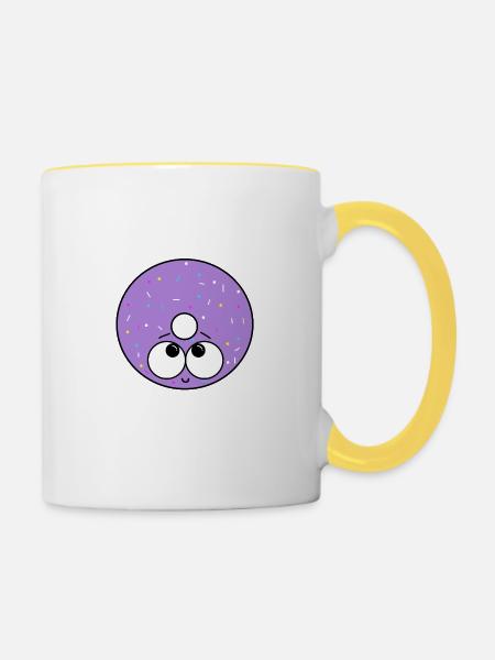 Donut - Tasse zweifarbig - Weiß/Gelb