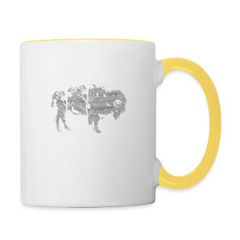 Bison sauvage - Mug contrasté - blanc/jaune - Droite