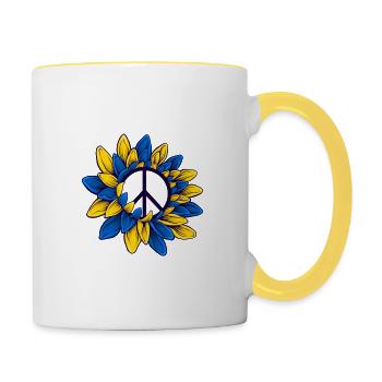 Stand for Ukraine Sunflower Flag - Contrasting Mug - white/yellow - Right