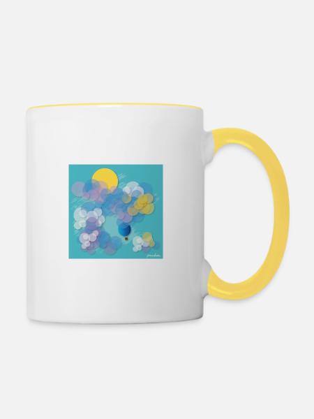 Freiheit - Tasse zweifarbig - Weiß/Gelb