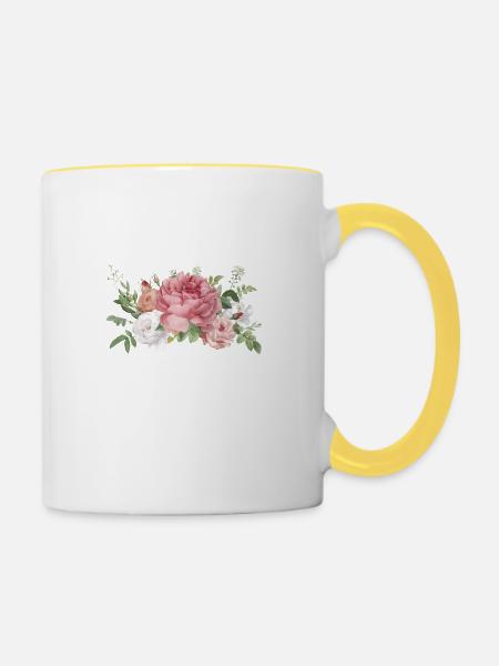 FLOWER - Tasse zweifarbig - Weiß/Gelb
