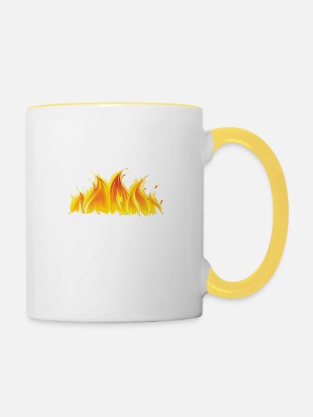 fire 2 - Tasse zweifarbig - Weiß/Gelb