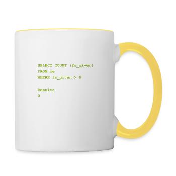 Select count geschenk Programming Informatique - Mug contrasté - blanc/jaune - Droite