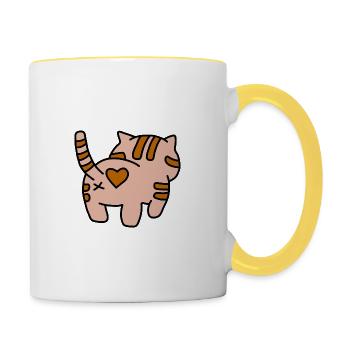 Chatte Fesses Réticent - Mug contrasté - blanc/jaune - Droite