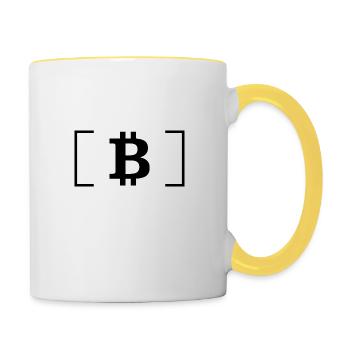 BITCOIN ! - Mug contrasté - blanc/jaune - Droite
