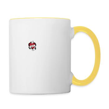 Ich liebe meine heißen Väter Ich Herz Meine Heißen Väter Vintage - Tasse zweifarbig - Weiß/Gelb - Rechts