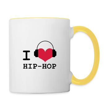 I Love Hip-Hop - Contrasting Mug - white/yellow - Right