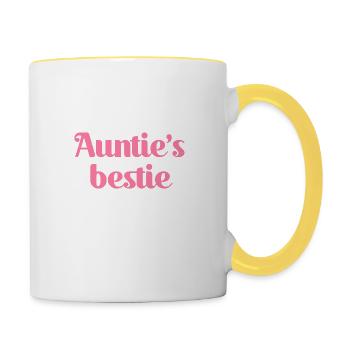 Auntie's bestie - Tasse zweifarbig - Weiß/Gelb - Rechts