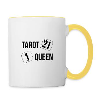 La Reine du Tarot - Mug contrasté - blanc/jaune - Droite