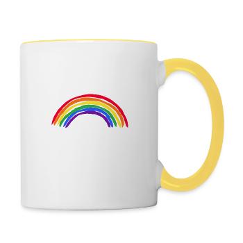 LGBT Amis Pride Droits Sentence Cadeau - Mug contrasté - blanc/jaune - Droite