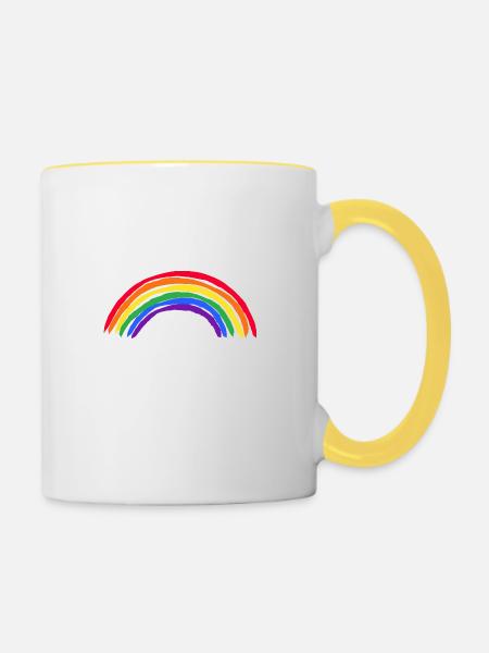 LGBT Friends Pride Rights Saying Gift - Contrasting Mug - white/yellow