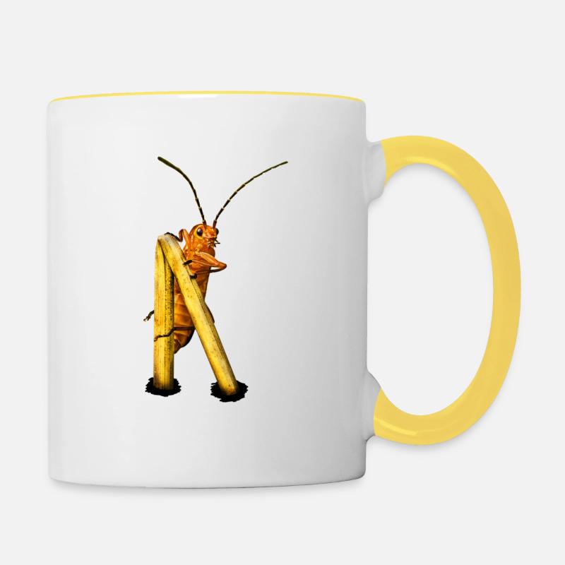 Beetle Lookout - Mug contrasté - blanc/jaune