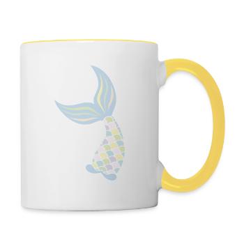 Meerjungfrau - Tasse zweifarbig - Weiß/Gelb - Rechts