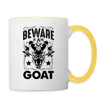 Freemasons Beware of the Goat Funny - Contrasting Mug - white/yellow - Right
