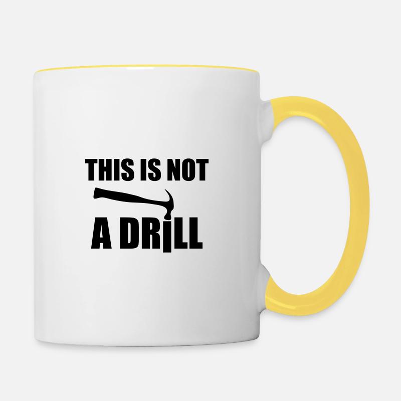 This is not a drill / DIY - Contrasting Mug - white/yellow