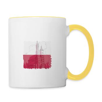 Krakau Flagge Design - Tasse zweifarbig - Weiß/Gelb - Rechts