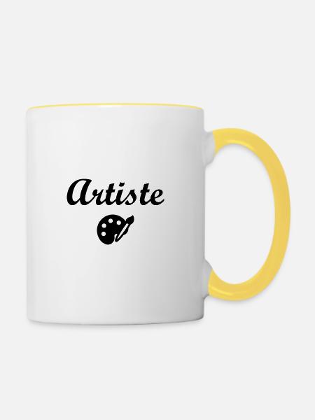 Künstler - Kunst - Tasse zweifarbig - Weiß/Gelb