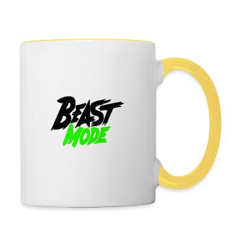 Beast Mode Training - Mug contrasté - blanc/jaune - Droite
