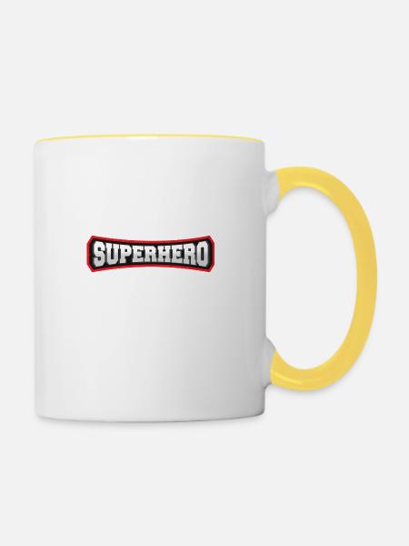 SUPERHERO - Tasse zweifarbig - Weiß/Gelb