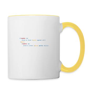 Informatiker Programming Geschenk Nerd Admin - Tasse zweifarbig - Weiß/Gelb - Rechts