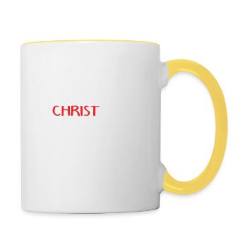 CHRISTMA's cool design - Contrasting Mug - white/yellow - Right