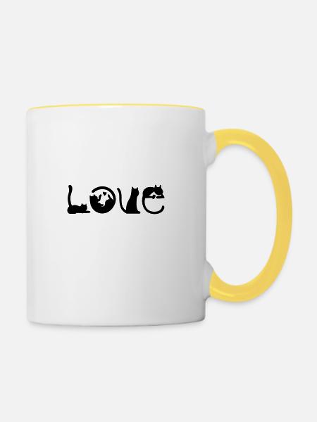 Versprechen - Tasse zweifarbig - Weiß/Gelb