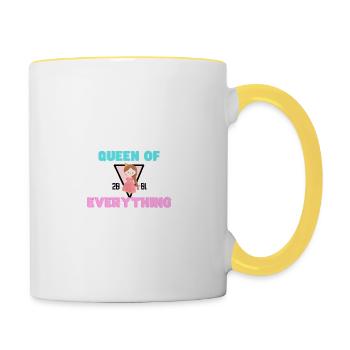 Queen of everything - Tasse zweifarbig - Weiß/Gelb - Rechts