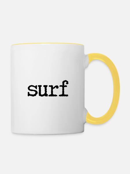 Brandung - Tasse zweifarbig - Weiß/Gelb